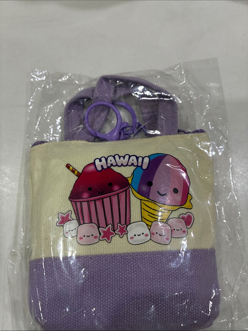 Hawaii Cute Purple Canvas Kids Tote Bag
